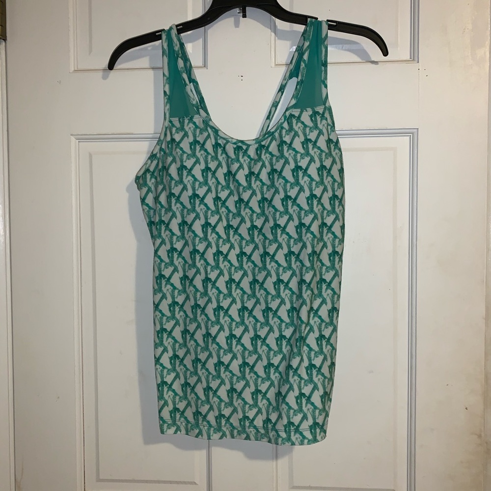 Cozy Orange Green Athletic Top Size Large